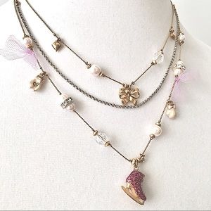 Betsey Johnson 'Ski Bunny' Ice Skate Necklace HTF/Rare!
